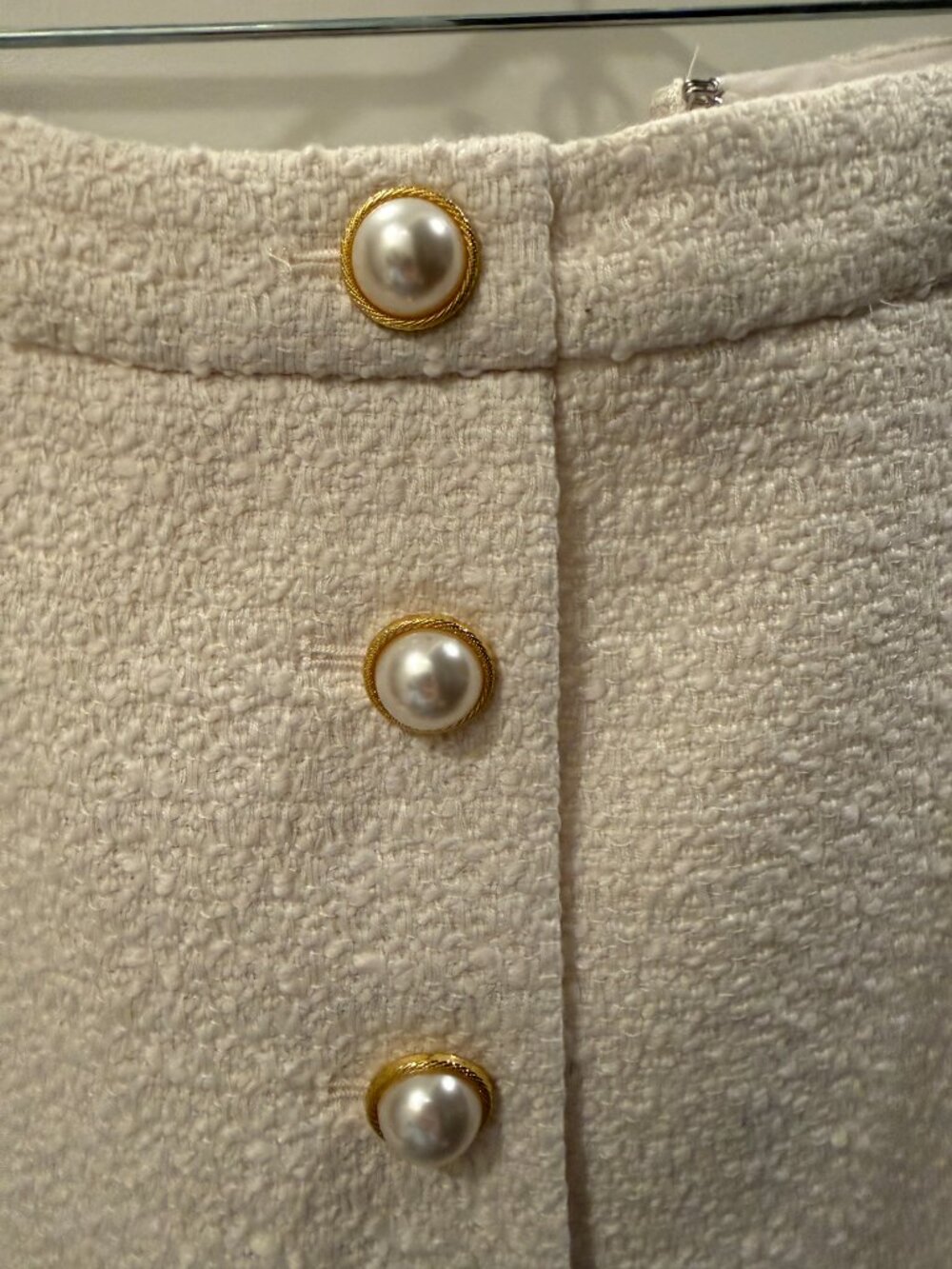 FRENCH CONNECTION 2 Piece Tweed Pearl Buttons Top & Skirt Set Women's Sz 6 NWT - Picture 12 of 15